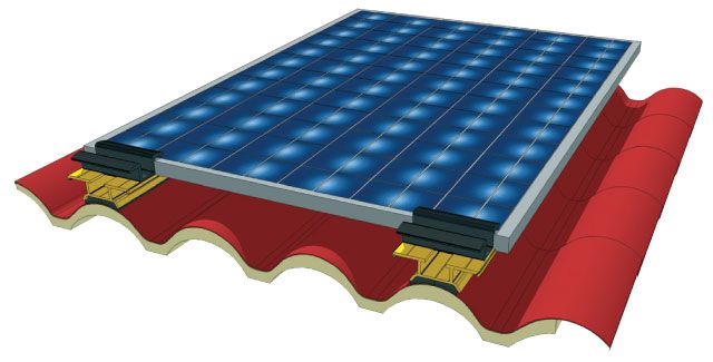 photovoltaic panels on IsoCoppo roof